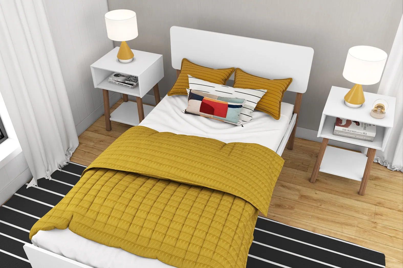 Kids Jirina White Pecan Twin Bed - Thumbnail - Image 4