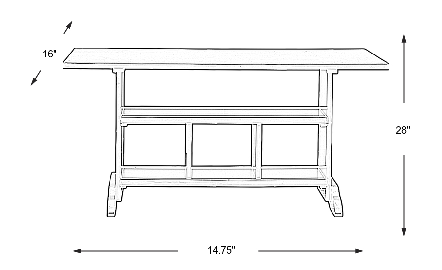 Dimension Image. Please refer to the Dimension Tab on this page for dimension details.