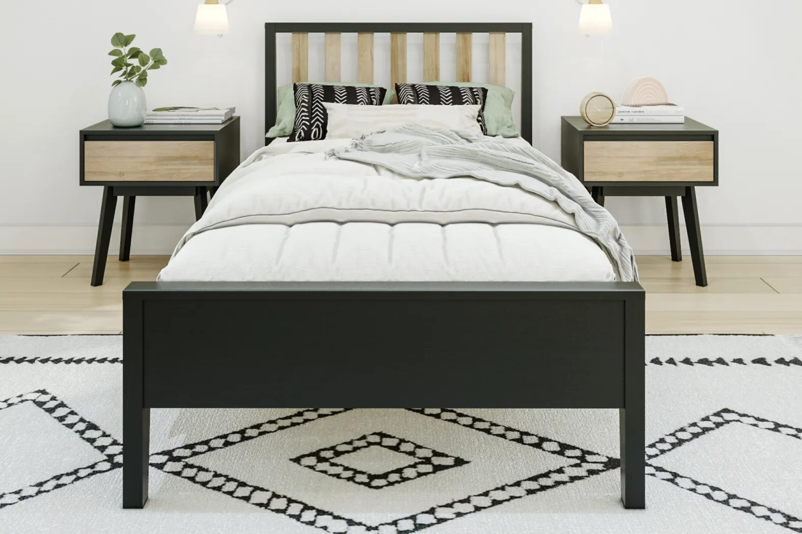 Kids Jolana Black Natural Twin Bed - Thumbnail - Image 3