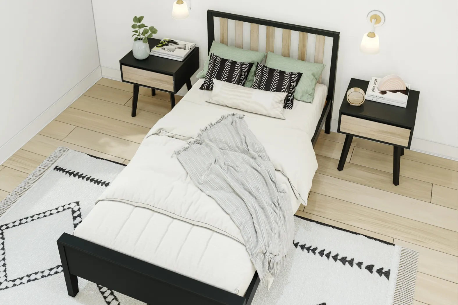 Kids Jolana Black Natural Twin Bed - Thumbnail - Image 4