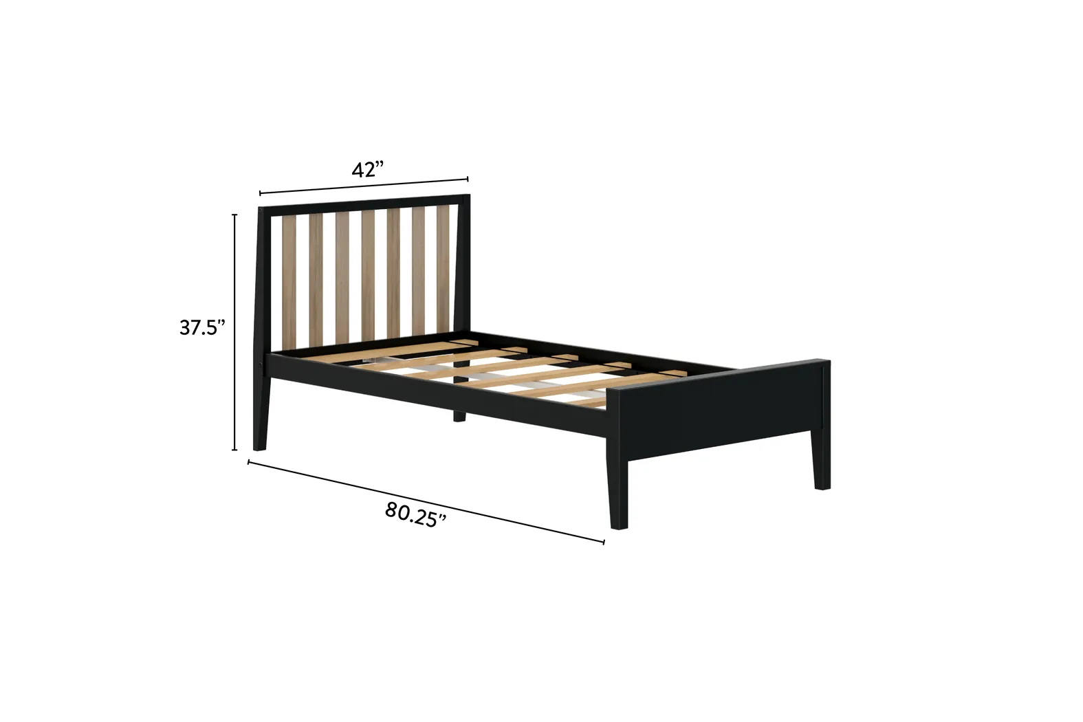 Kids Jolana Black Natural Twin Bed - Thumbnail - Image 6
