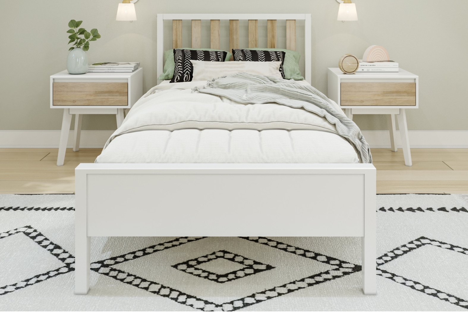 Kids Jolana White Natural Twin Bed - Thumbnail - Image 3