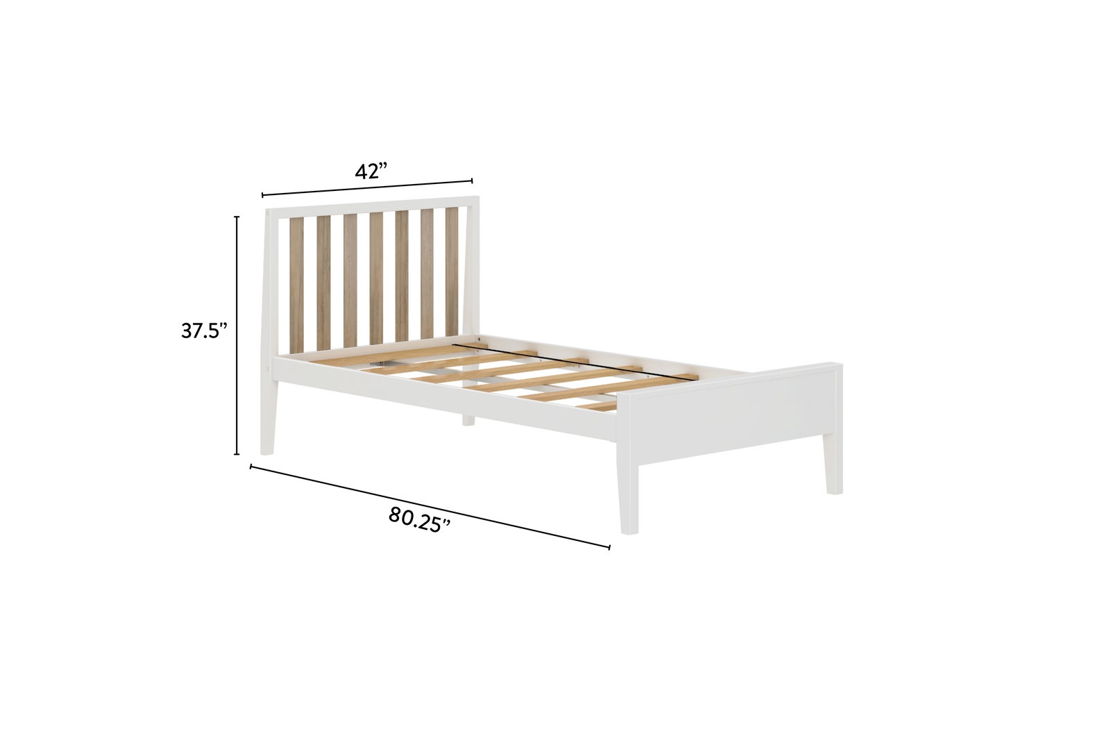 Kids Jolana White Natural Twin Bed - Thumbnail - Image 6