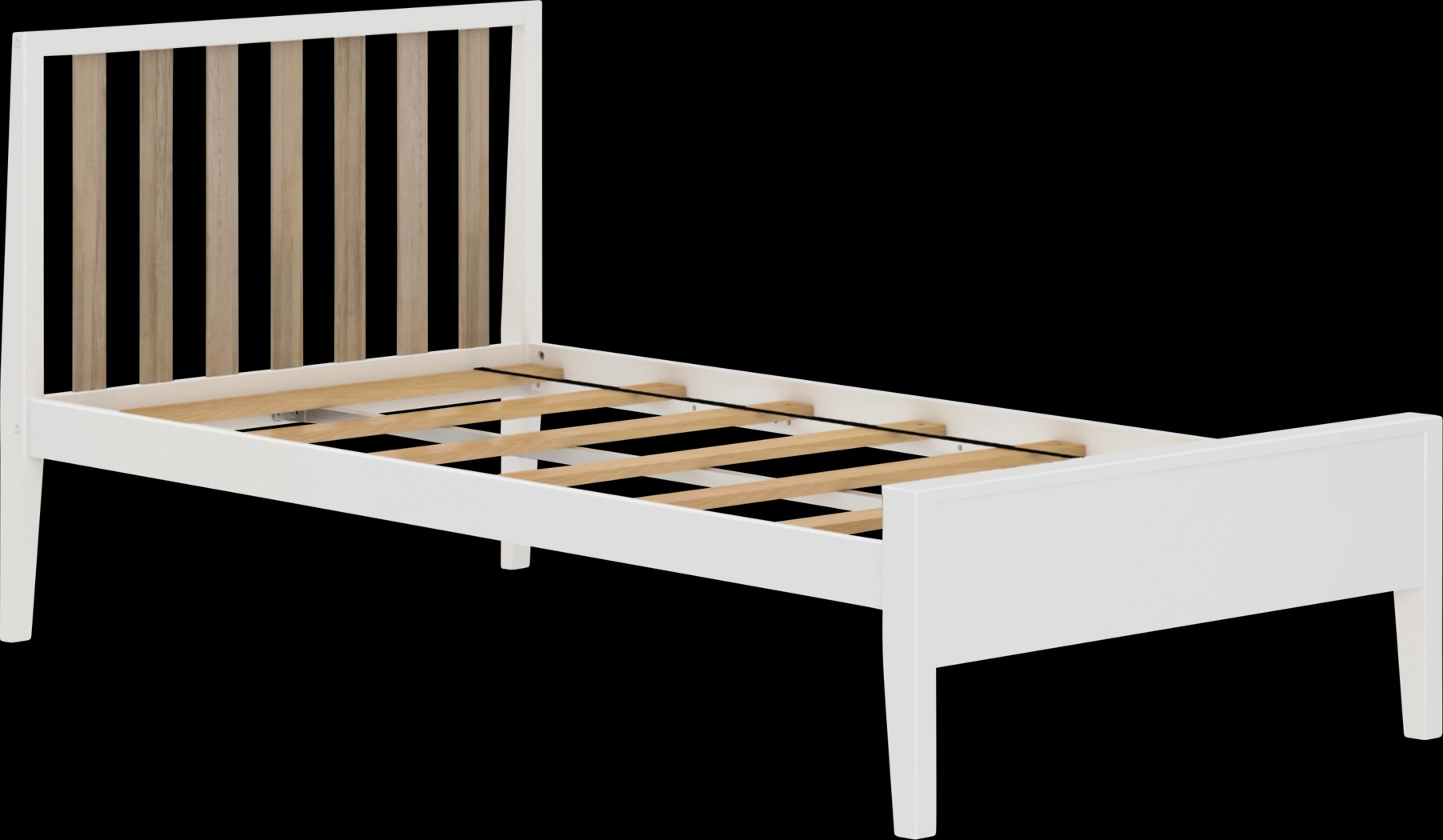 Kids Jolana White Natural Twin Bed - Thumbnail - Image 1