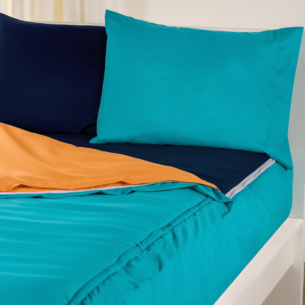 Kids Jonilde Turquoise Orange Twin Bedding Set - Thumbnail - Image 5
