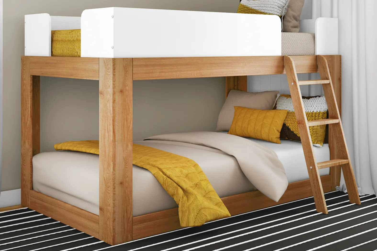Kids Josefa I Pecan White Twin/Twin Bunk Bed - Thumbnail - Image 2