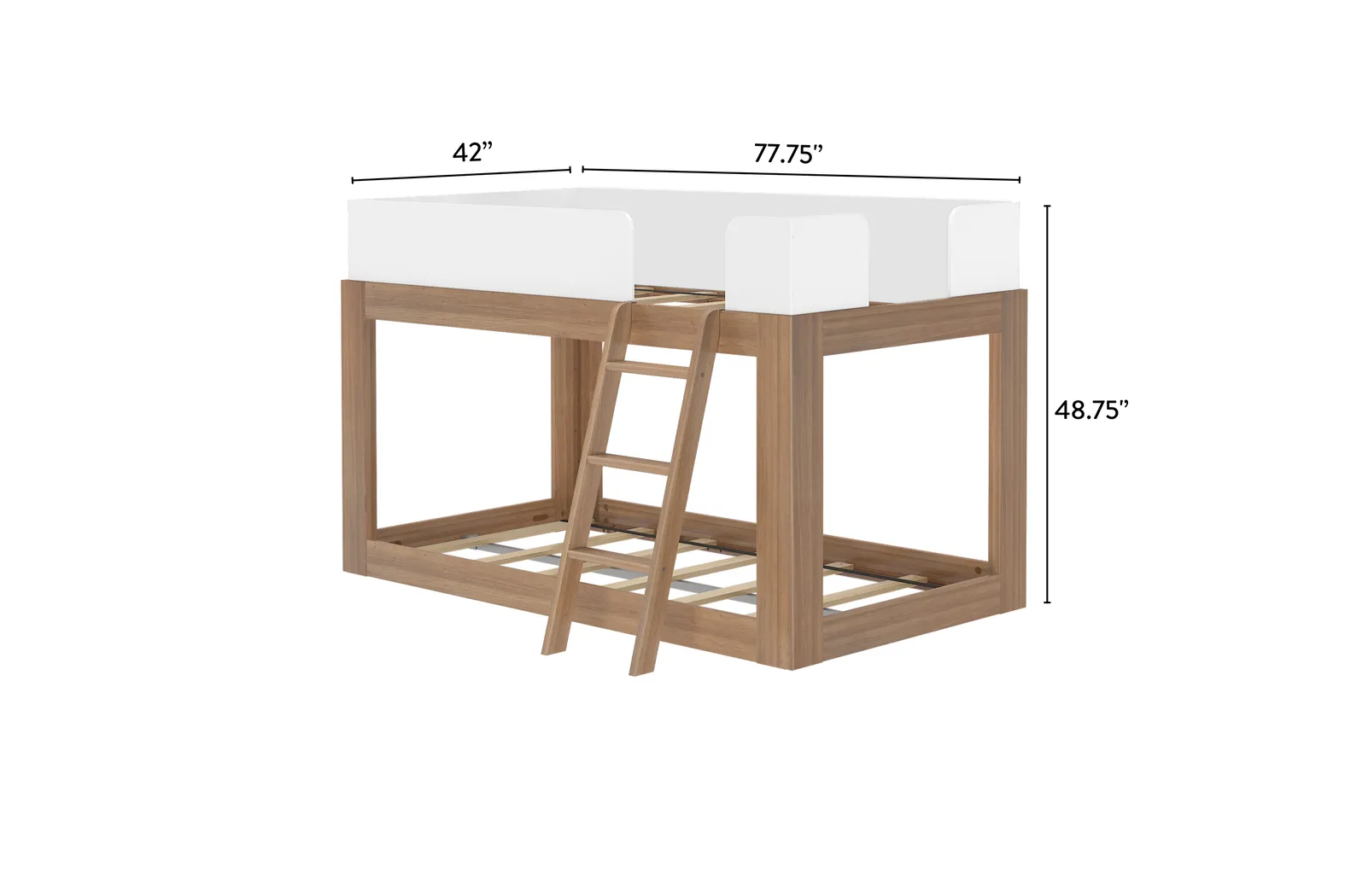 Kids Josefa I Pecan White Twin/Twin Bunk Bed - Thumbnail - Image 7