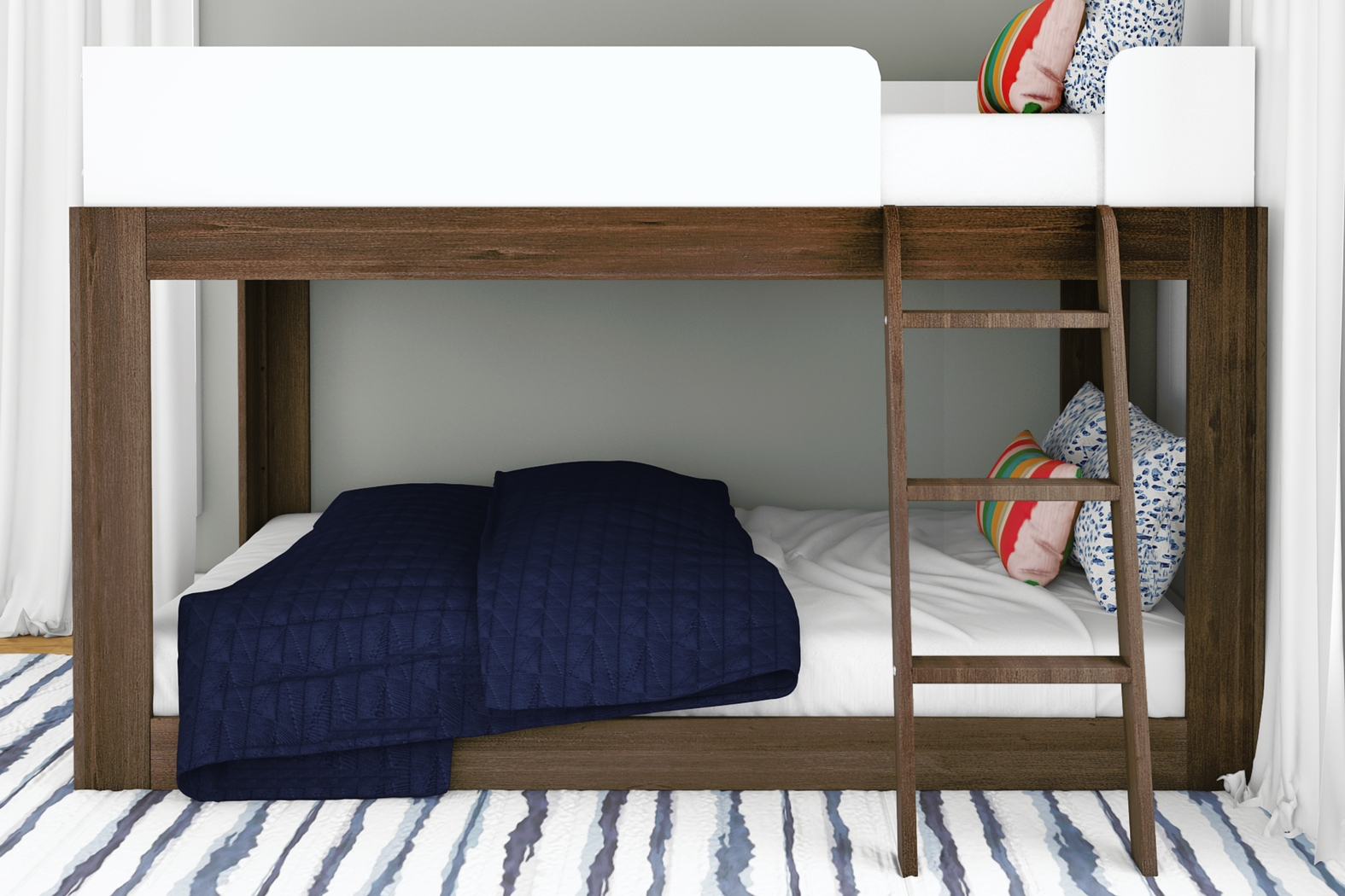 Kids Josefa I Walnut White Twin/Twin Bunk Bed - Thumbnail - Image 3