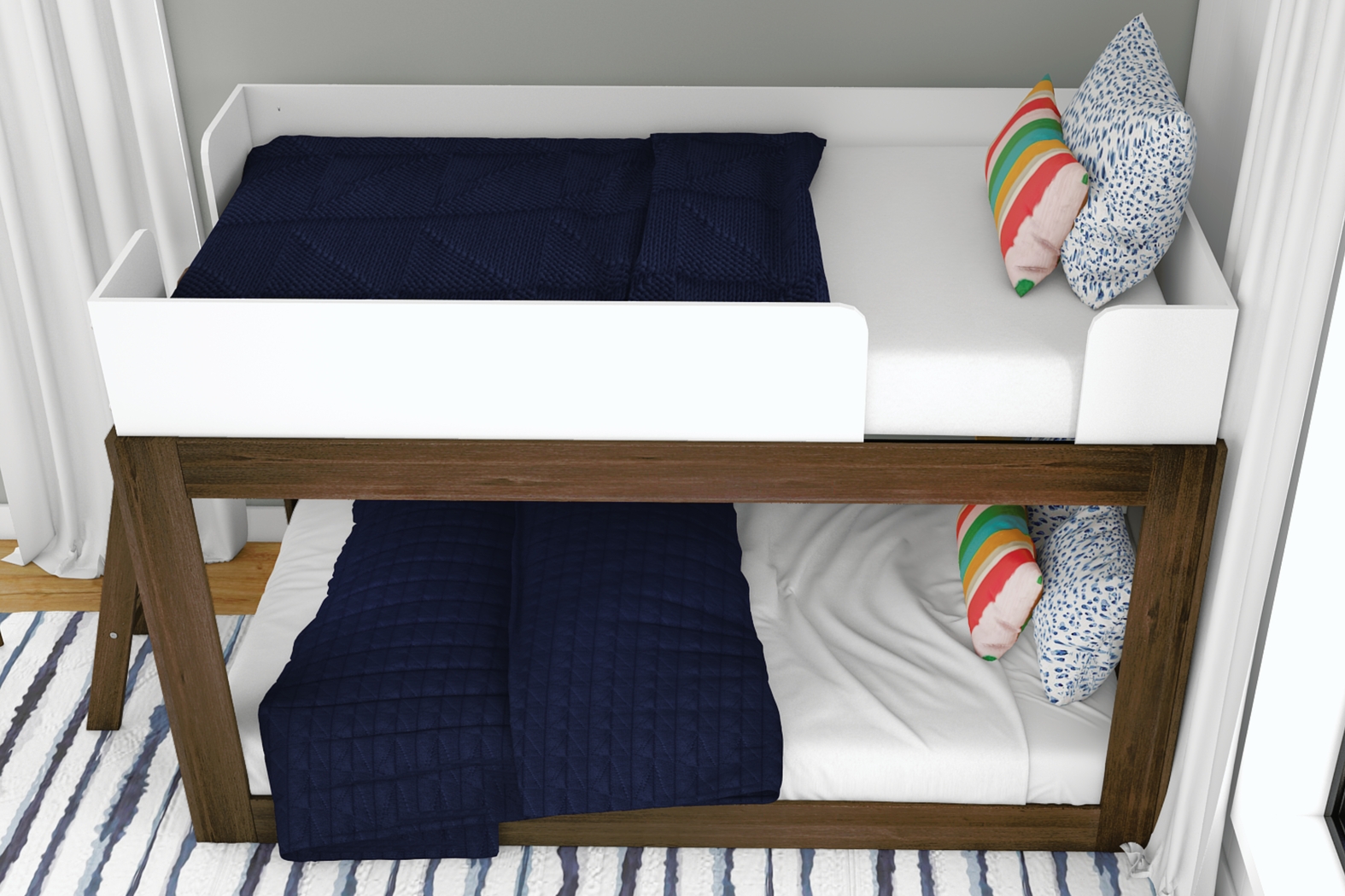 Kids Josefa I Walnut White Twin/Twin Bunk Bed - Thumbnail - Image 4