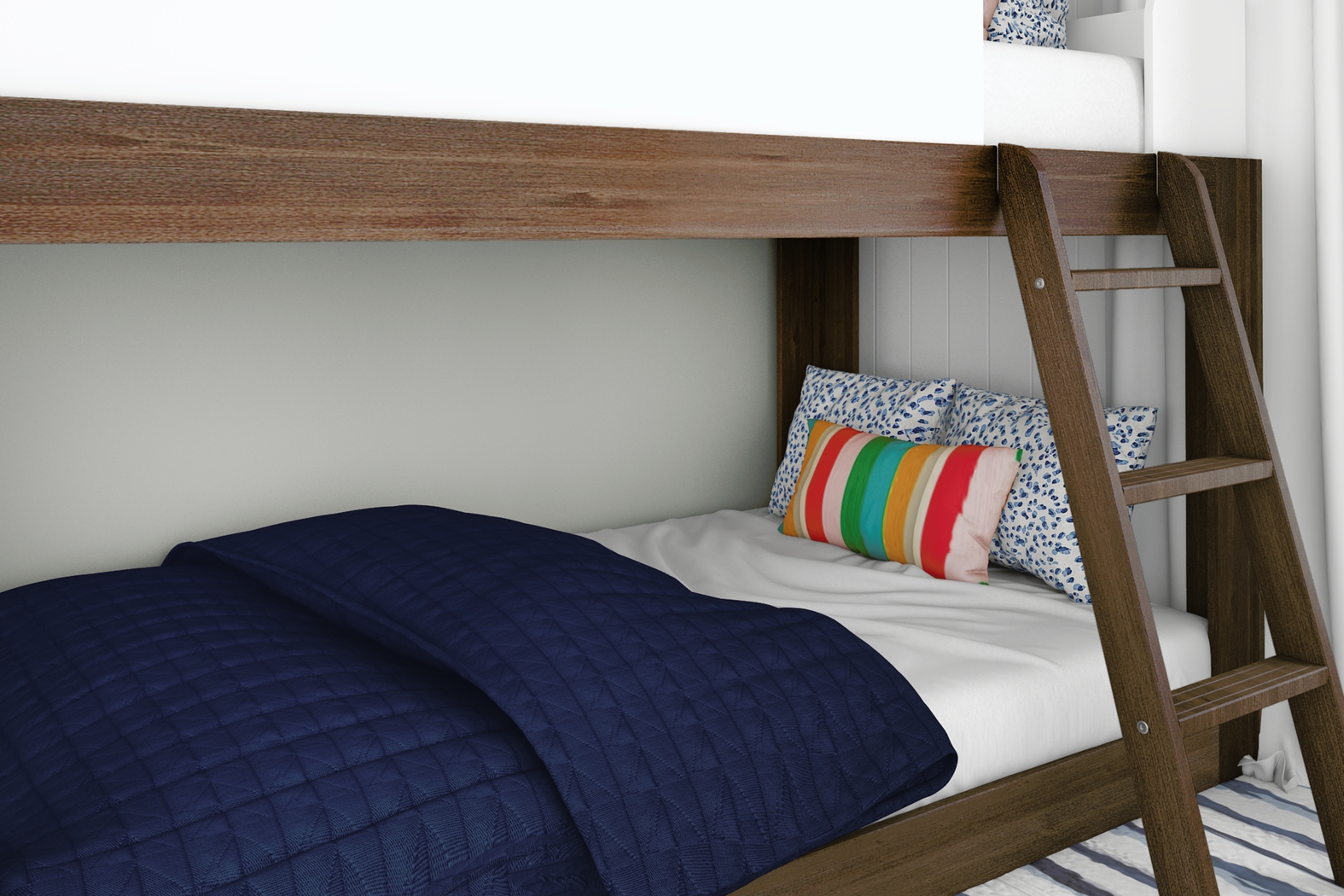 Kids Josefa I Walnut White Twin/Twin Bunk Bed - Thumbnail - Image 6