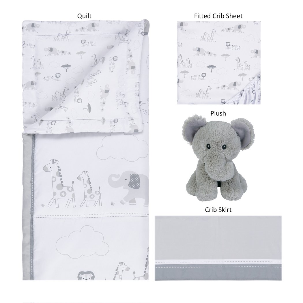 Kids Jungle Baby Gray Baby Bedding Set - Thumbnail - Image 2