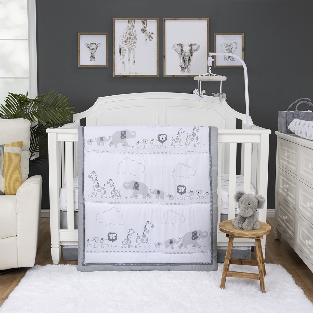 Kids Jungle Baby Gray Baby Bedding Set - Thumbnail - Image 15