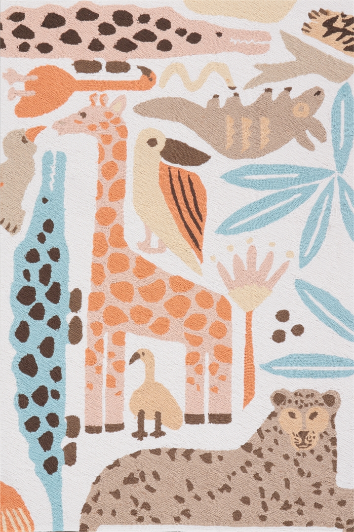 Kids Jungle Garden Beige 3'6 x 5'6 Rug - Thumbnail - Image 1