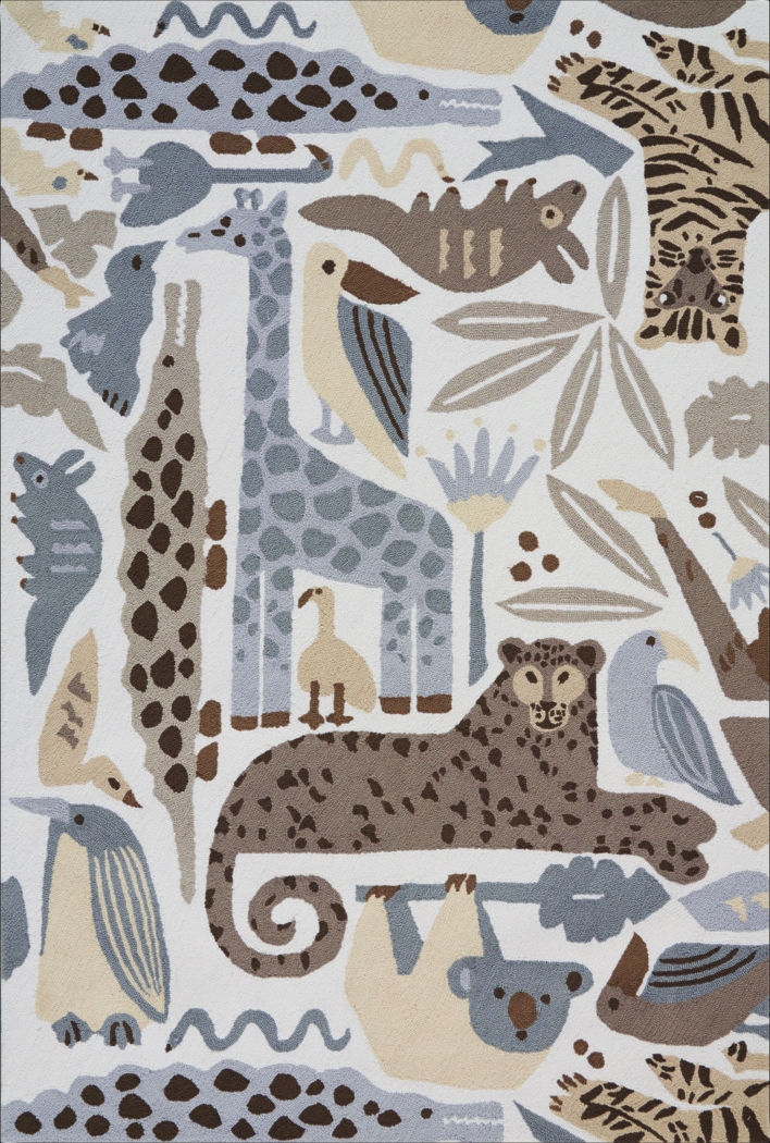 Kids Jungle Garden Gray 5' x 7'6 Rug - Thumbnail - Image 1