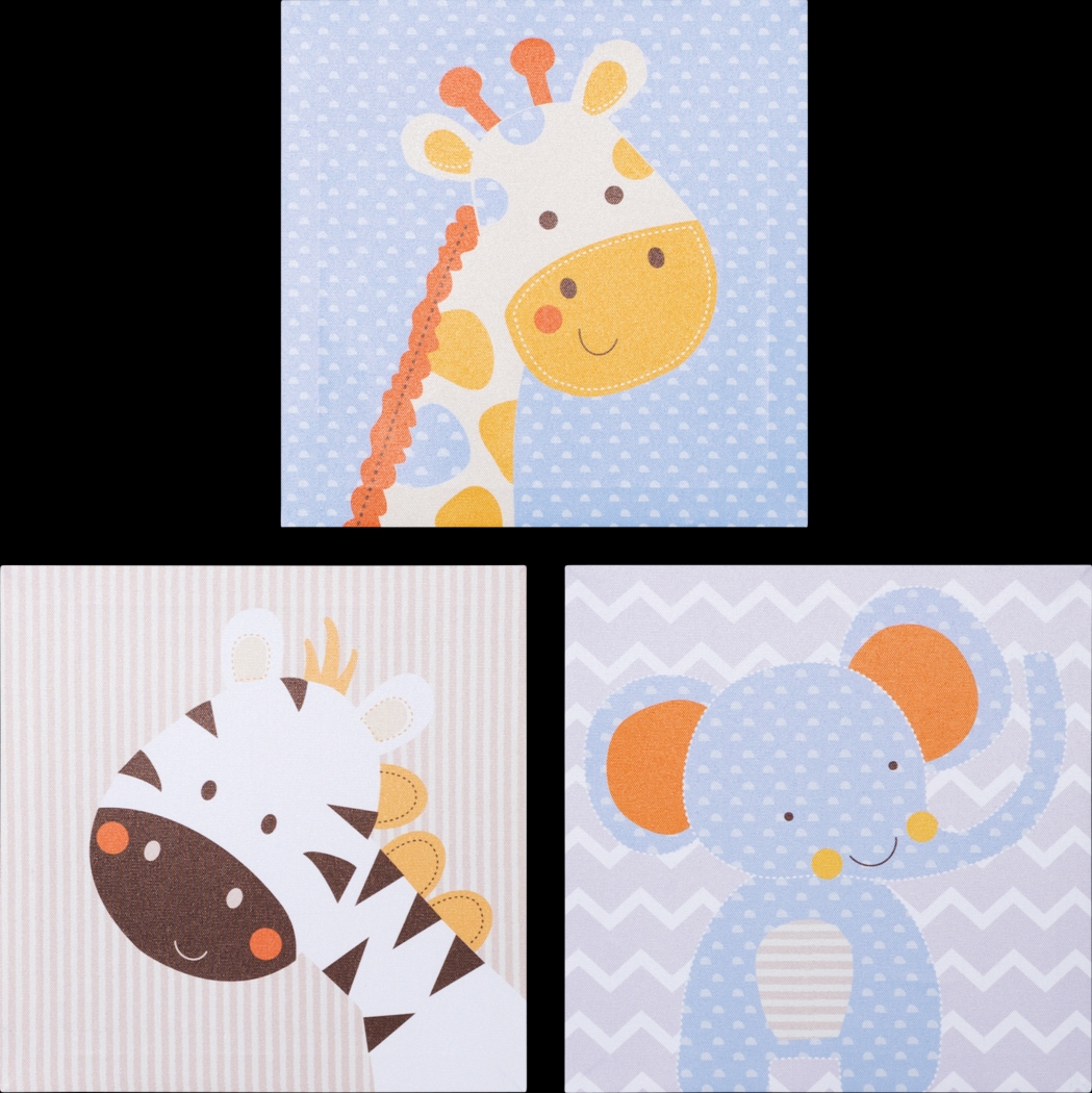 Kids Jungle Whimsey Blue 3 Pc Artwork - Thumbnail - Image 1