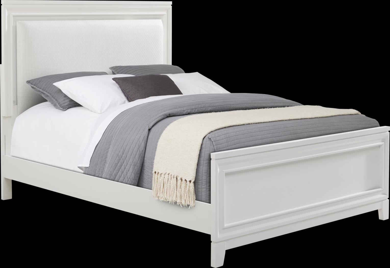 Kids Juno White 5 Pc Full Lighted Upholstered Bedroom - Thumbnail - Image 3