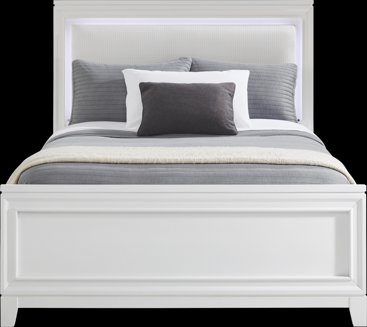 Kids Juno White 5 Pc Full Lighted Upholstered Bedroom - Thumbnail - Image 4