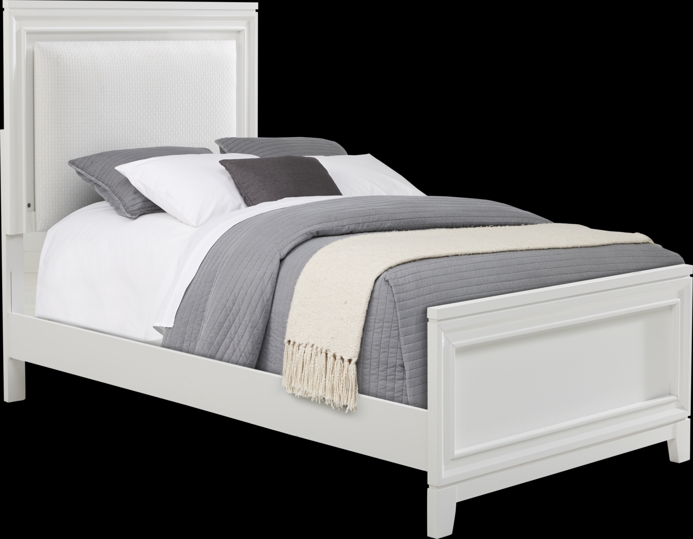 Kids Juno White 5 Pc Twin Lighted Upholstered Bedroom - Thumbnail - Image 3