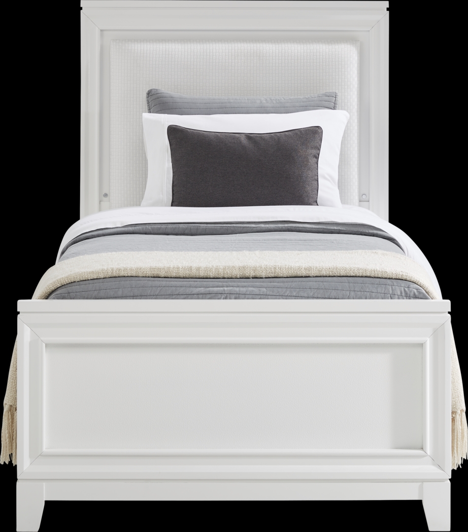 Kids Juno White 5 Pc Twin Lighted Upholstered Bedroom - Thumbnail - Image 5