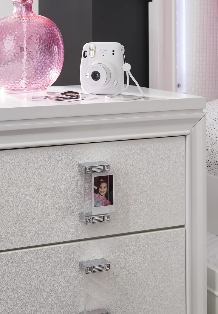 Kids Juno White 5 Pc Full Lighted Upholstered Bedroom with Fujifilm Instax Camera - Thumbnail - Image 3