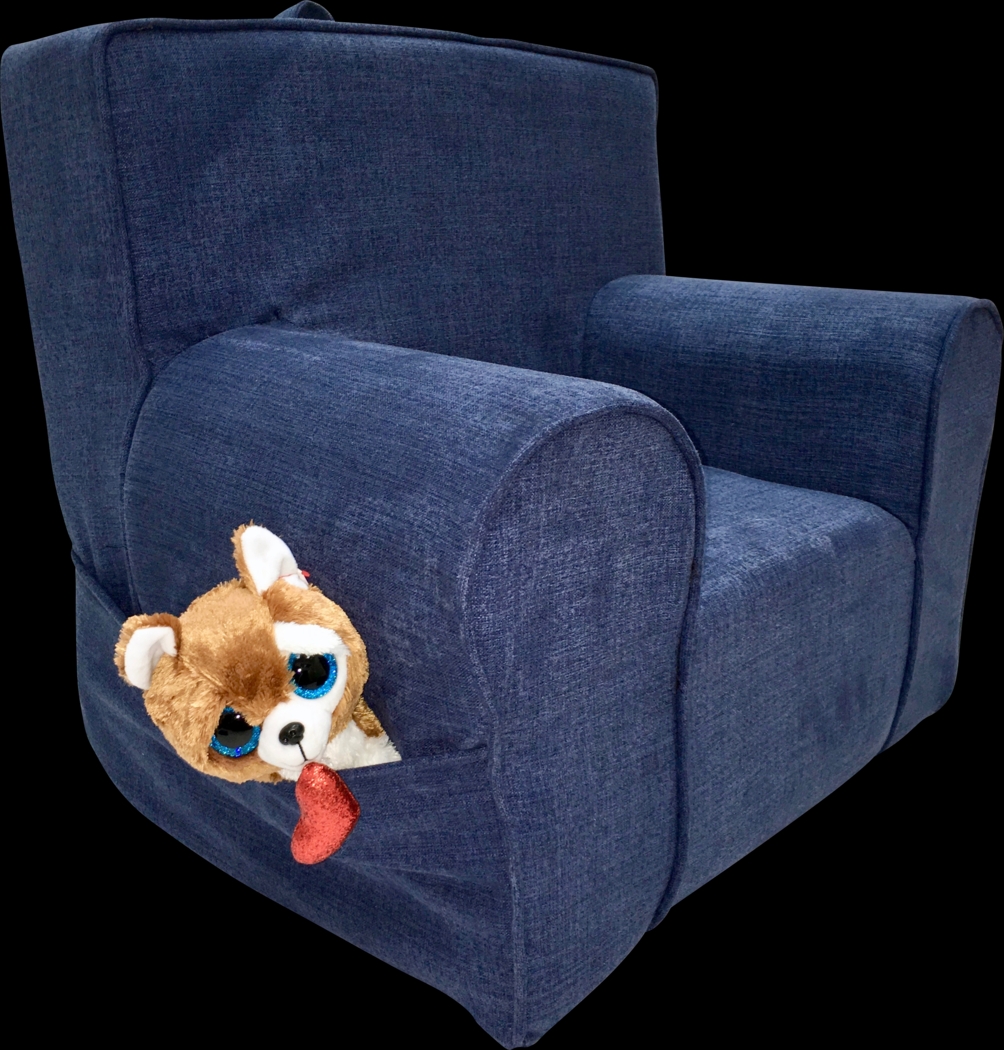 Kids Karlotta Blue Chair & Ottoman Set - Thumbnail - Image 3