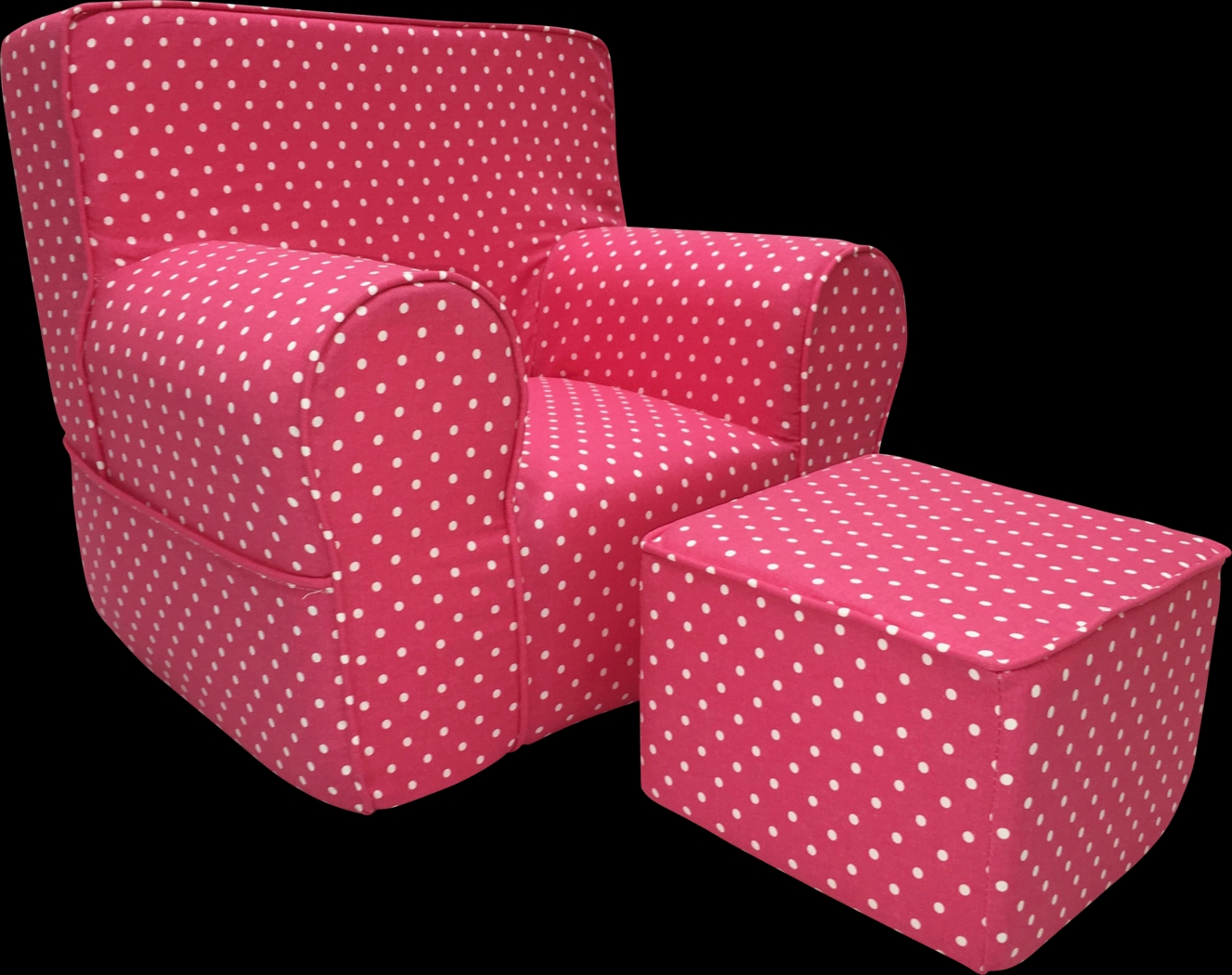 Kids Karlotta Pink Chair & Ottoman Set - Thumbnail - Image 1