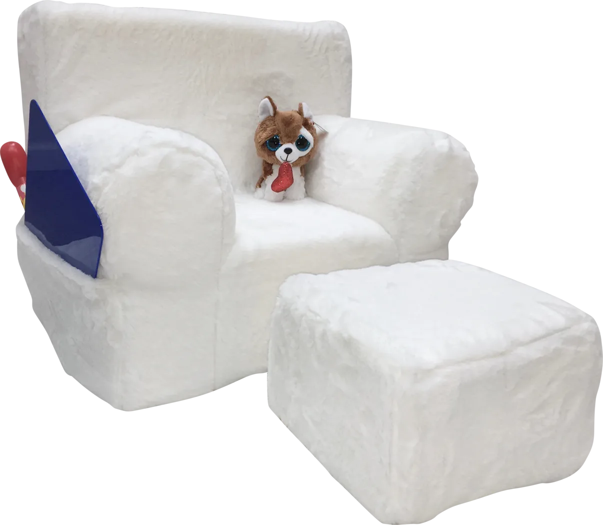 Kids Karlotta White Chair & Ottoman Set - Thumbnail - Image 3