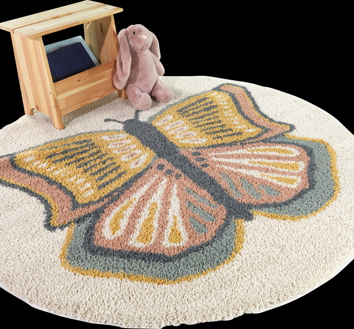 Kids Kenslake Cream 5'3 Round Rug - Thumbnail - Image 2