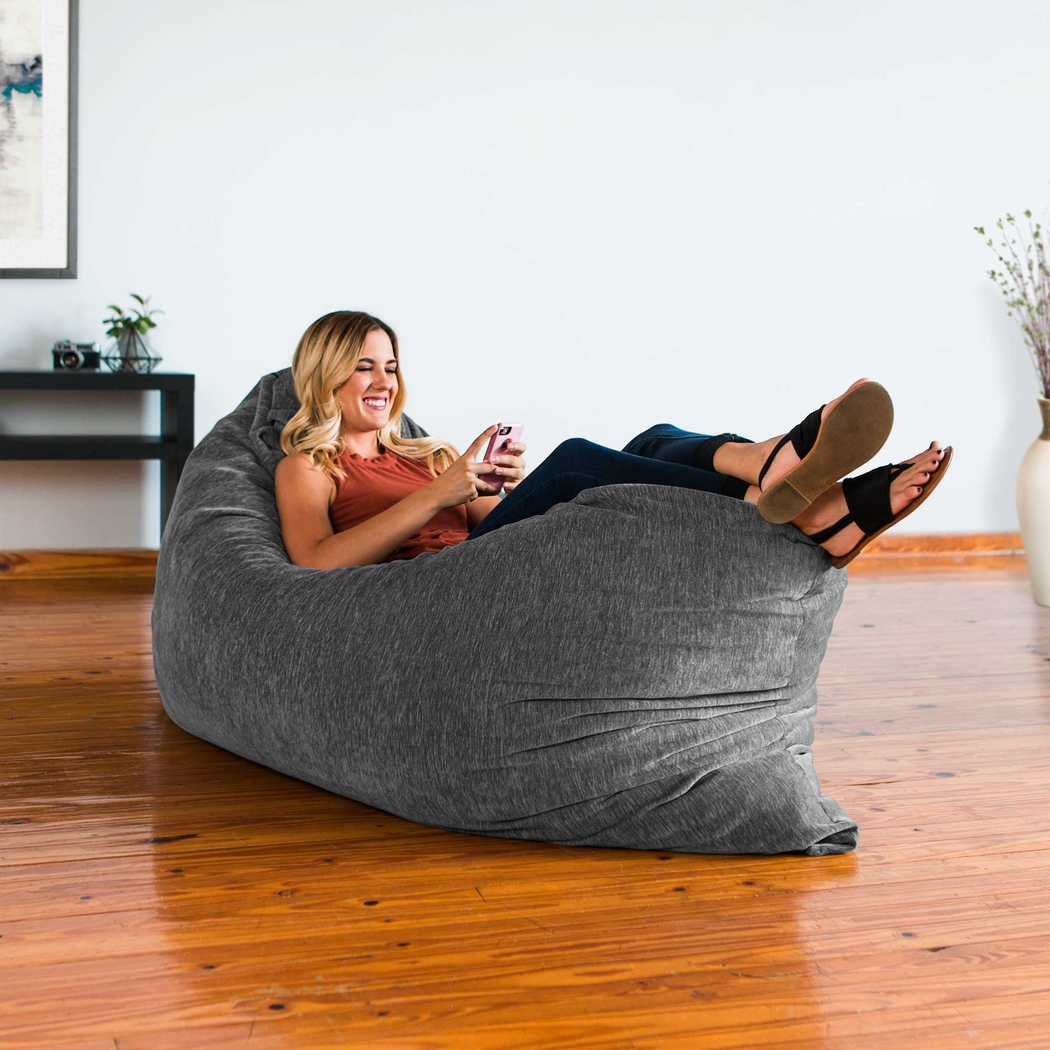 Kids Kimmy Gray Large Bean Bag Cahir and Floor Pillow - Thumbnail - Image 6