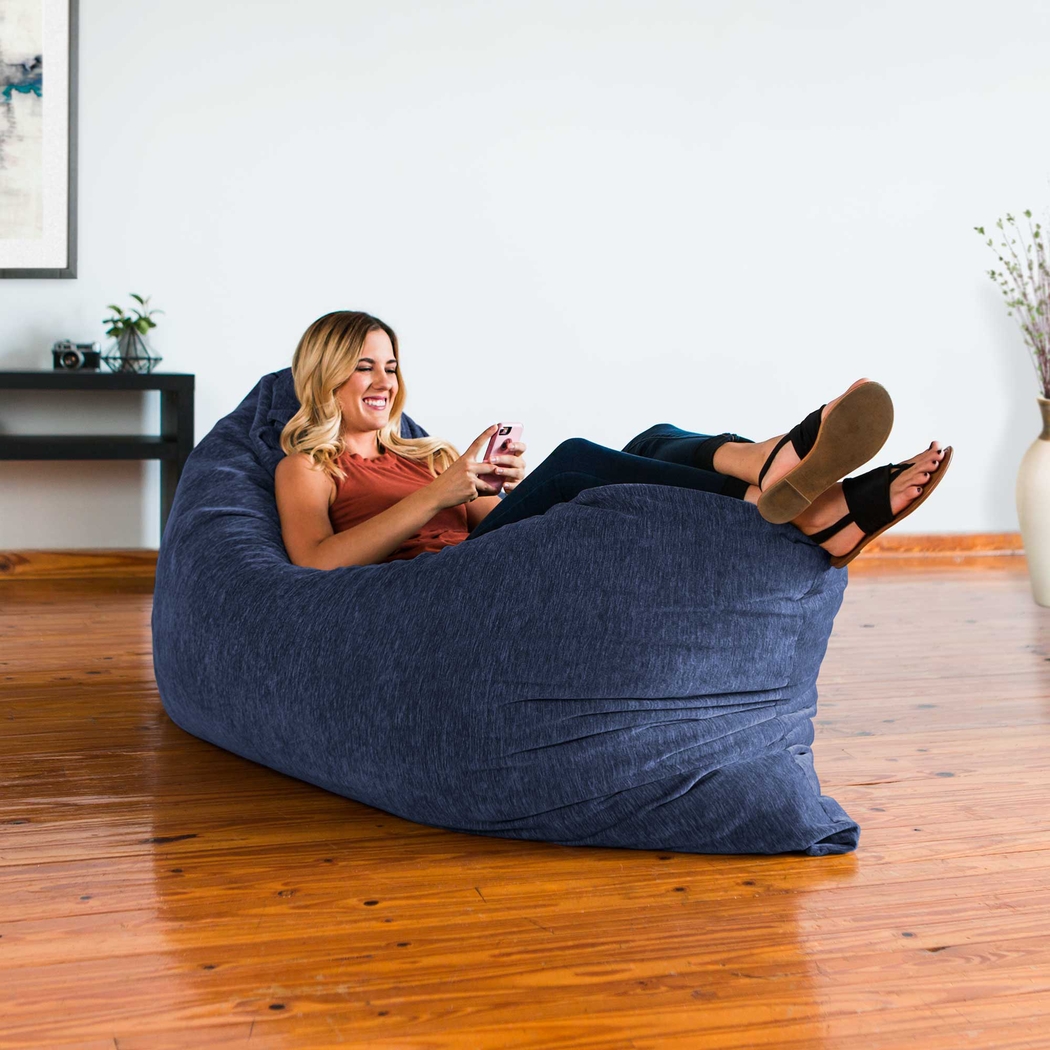 Kids Kimmy Navy Large Bean Bag Chair and Floor Pillow - Thumbnail - Image 6