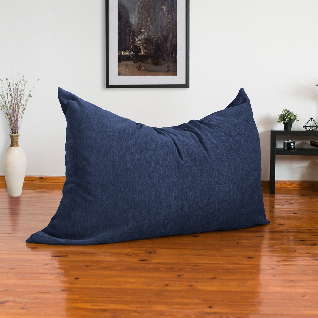 Kids Kimmy Navy Large Bean Bag Chair and Floor Pillow - Thumbnail - Image 8
