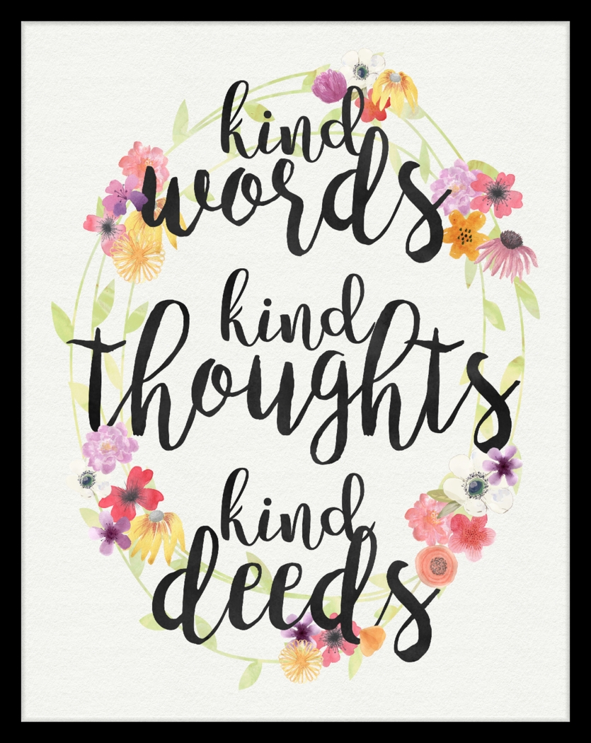Kids Kind Words Floral Artwork - Thumbnail - Image 1