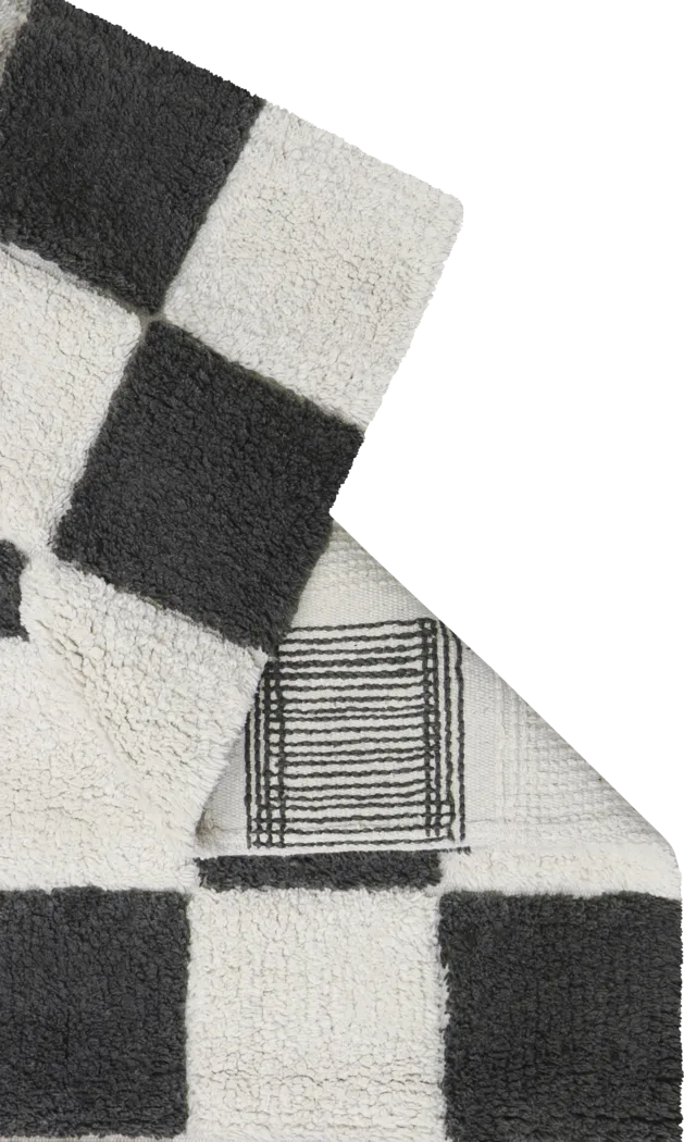 Kids Kitchen Tiles Dark Gray 4' x 5'3 Machine Washable Rug - Thumbnail - Image 3