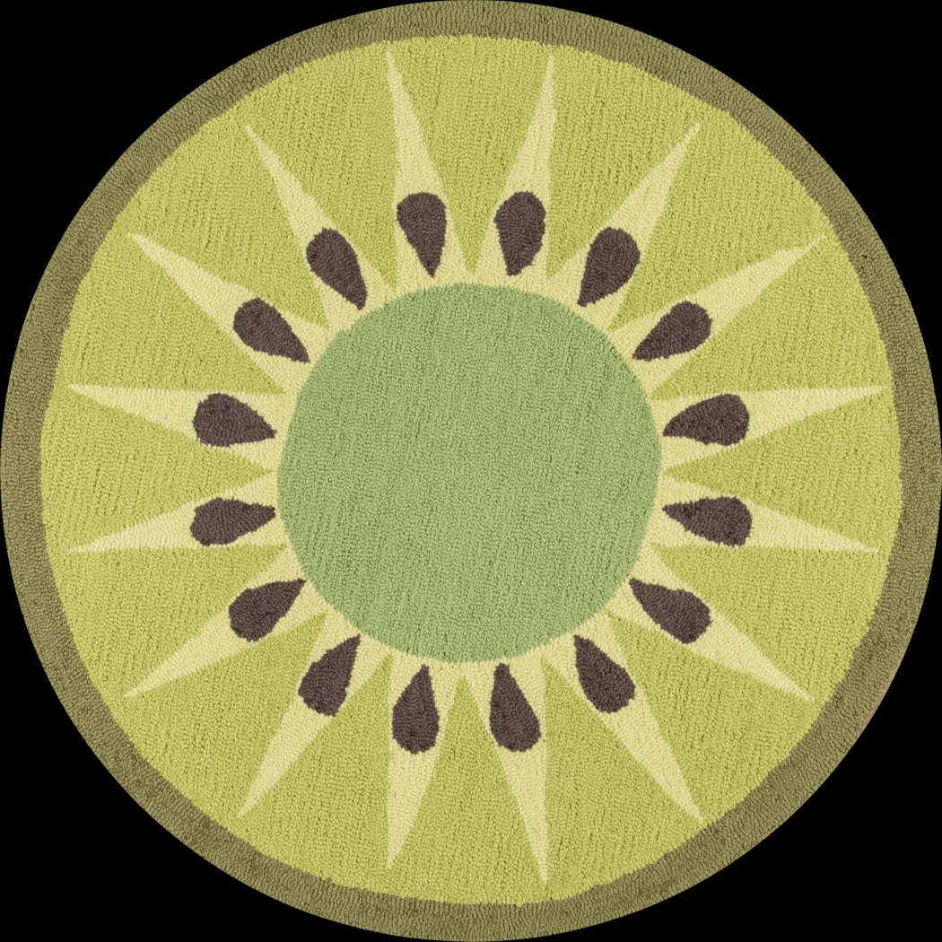 Kids Kiwilicious Green 3' Round Rug - Thumbnail - Image 1