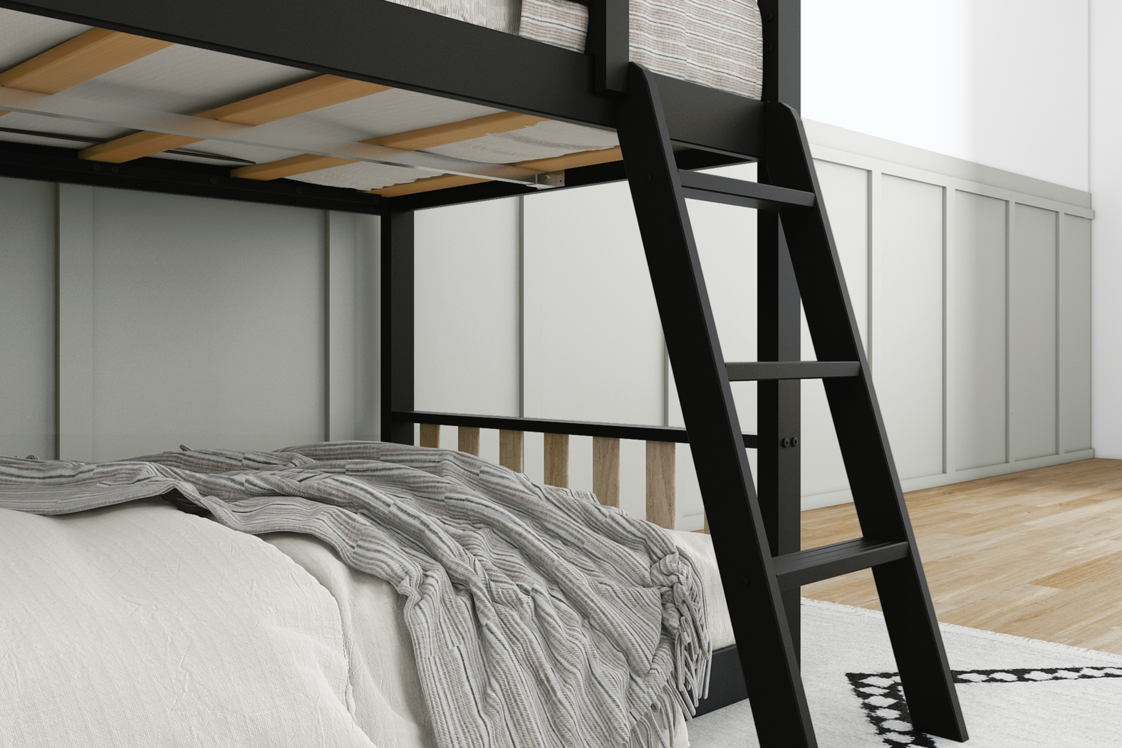 Kids Klaudie I Black Natural Twin/Twin Bunk Bed - Thumbnail - Image 7