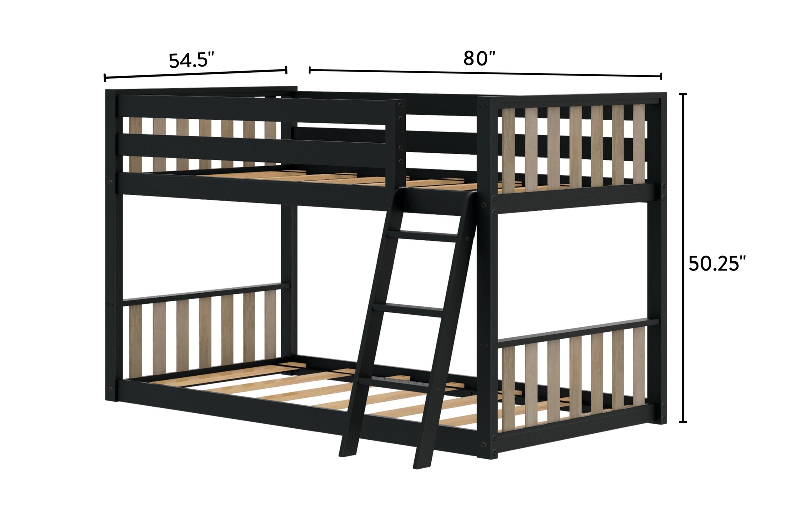 Kids Klaudie I Black Natural Twin/Twin Bunk Bed - Thumbnail - Image 8