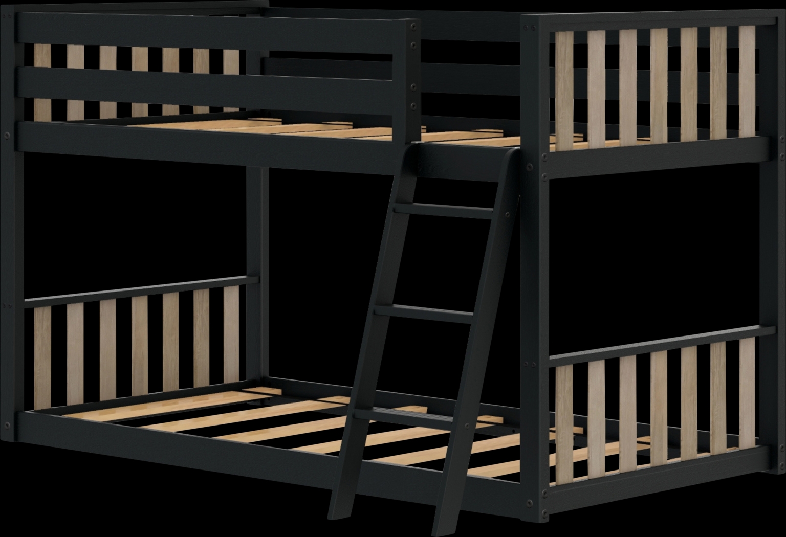 Kids Klaudie I Black Natural Twin/Twin Bunk Bed - Thumbnail - Image 1