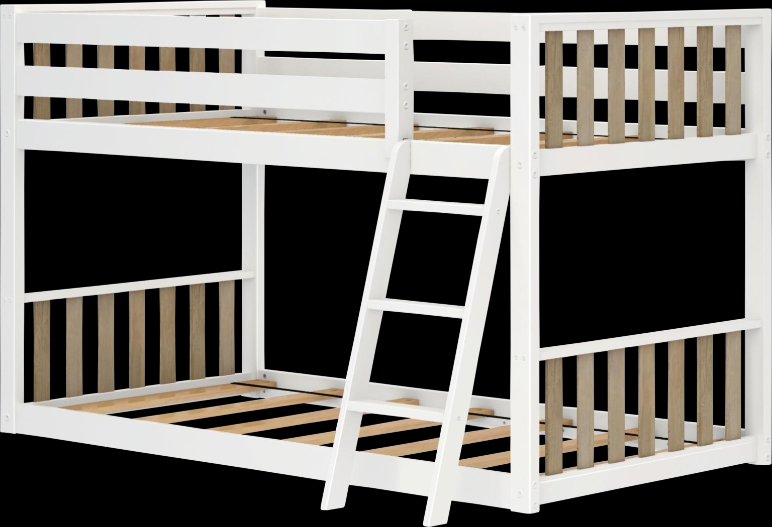 Kids Klaudie I White Natural Twin/Twin Bunk Bed - Thumbnail - Image 1