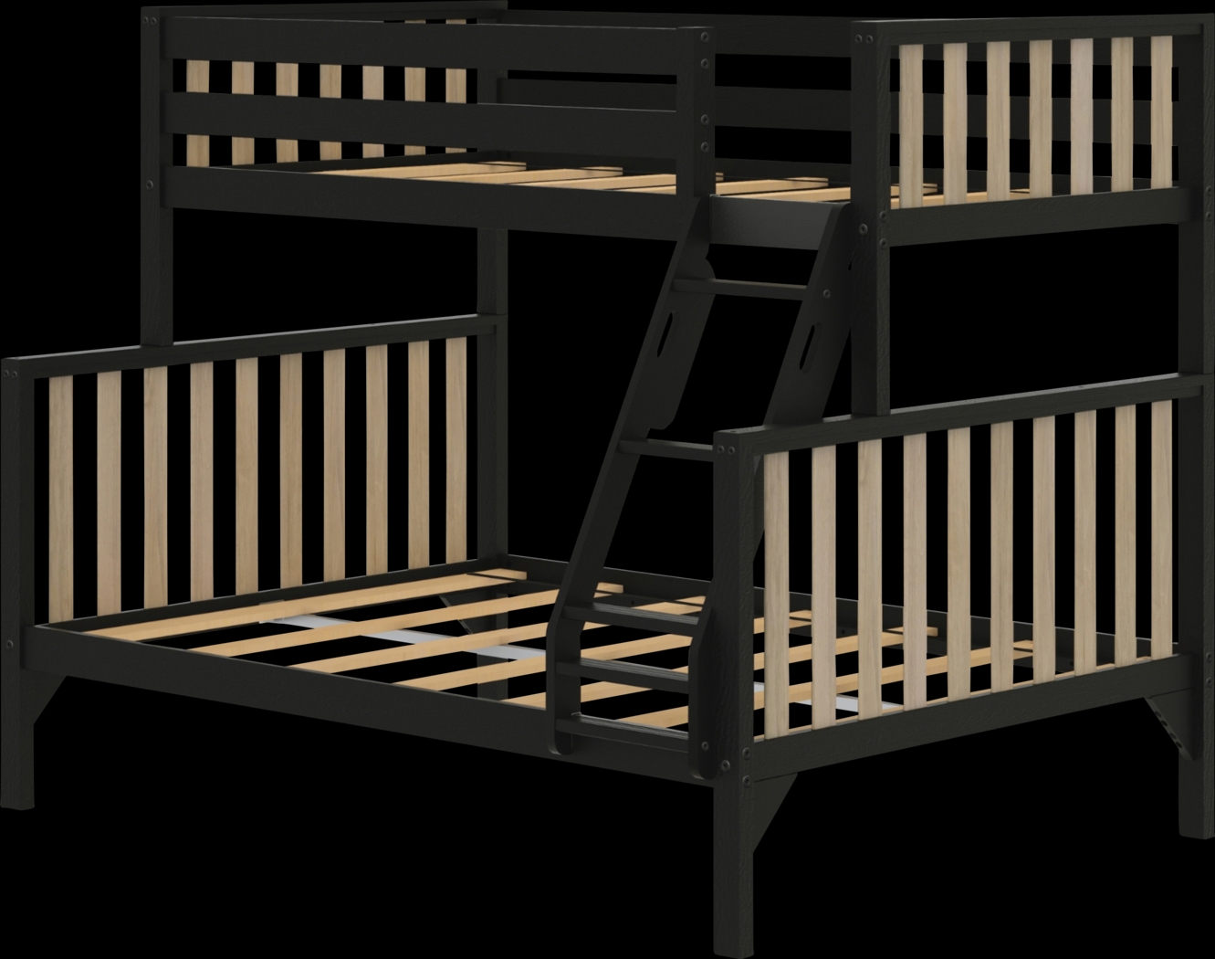 Kids Klaudie II Black Natural Twin/Full Bunk Bed - Thumbnail - Image 1