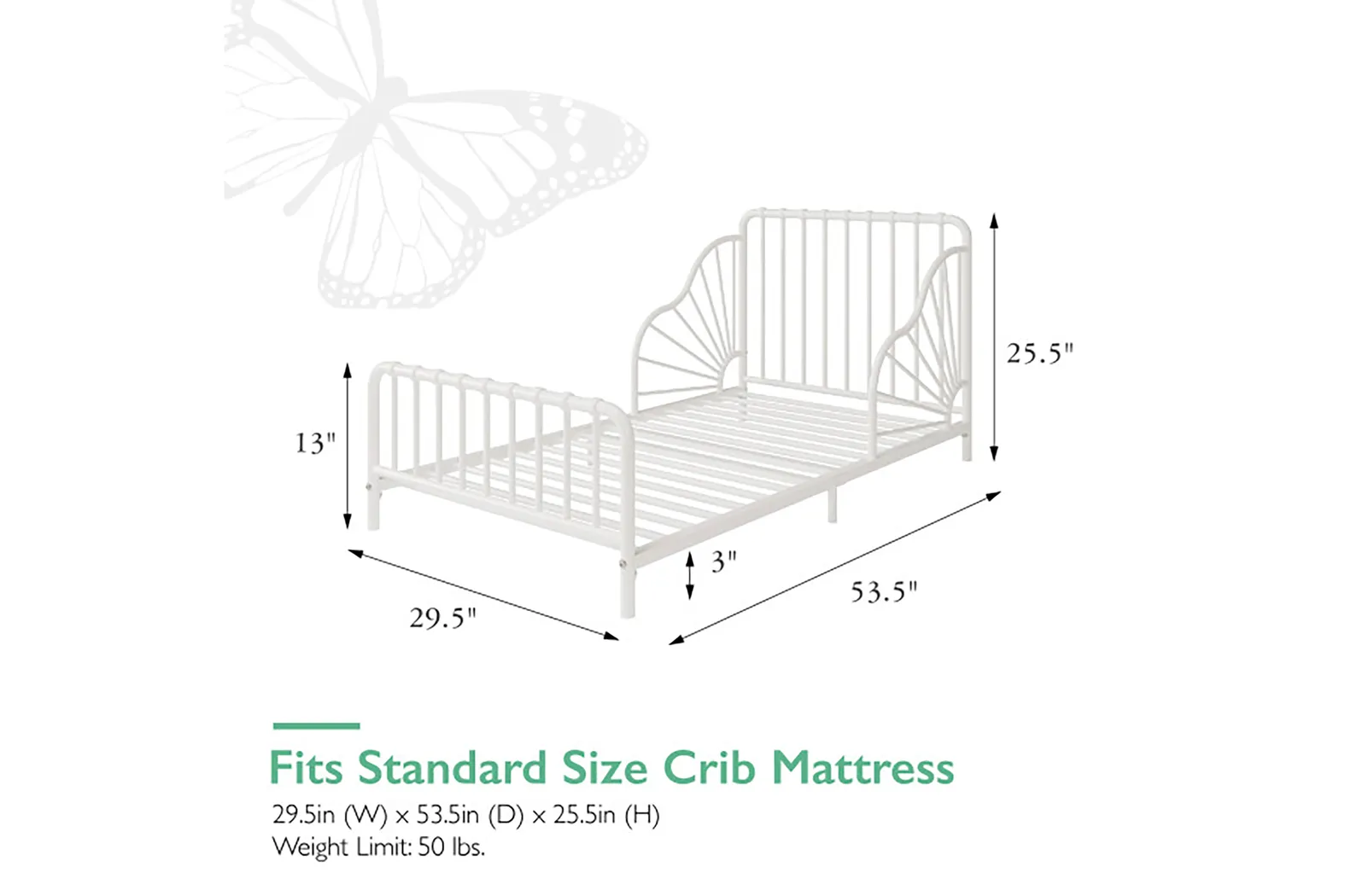 Kids Kodia White Toddler Bed - Thumbnail - Image 6