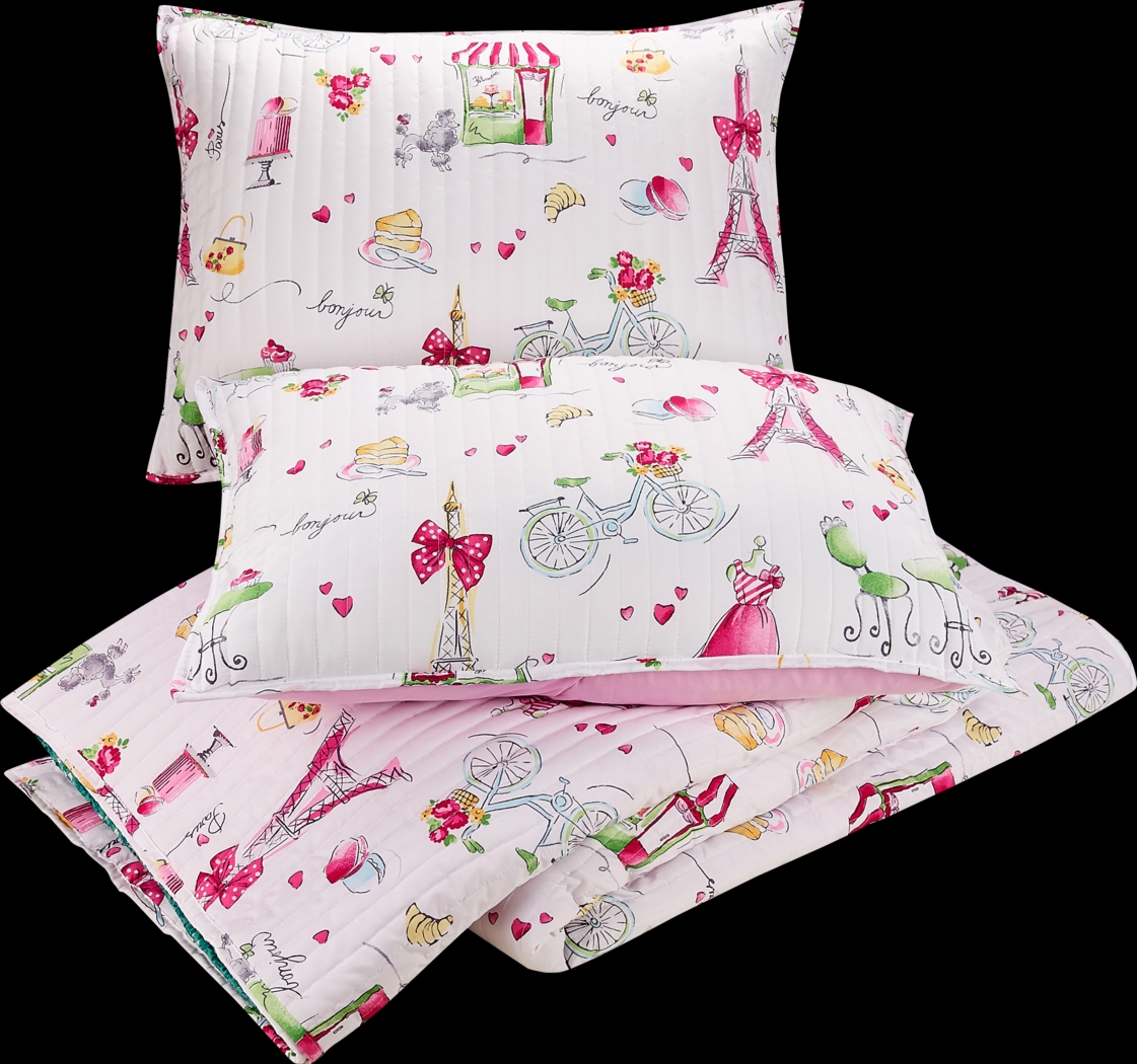Kids La Parie Pink Twin Quilt Set - Thumbnail - Image 4