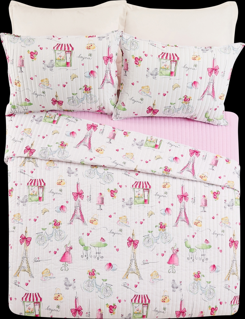 Kids La Parie Pink Full/Queen Quilt Set - Thumbnail - Image 2