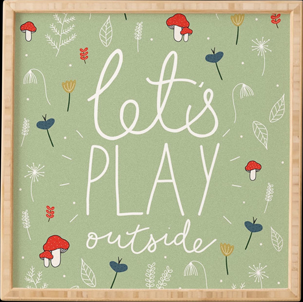 Kids Lets Play Outside Green Wall Art - Thumbnail - Image 1