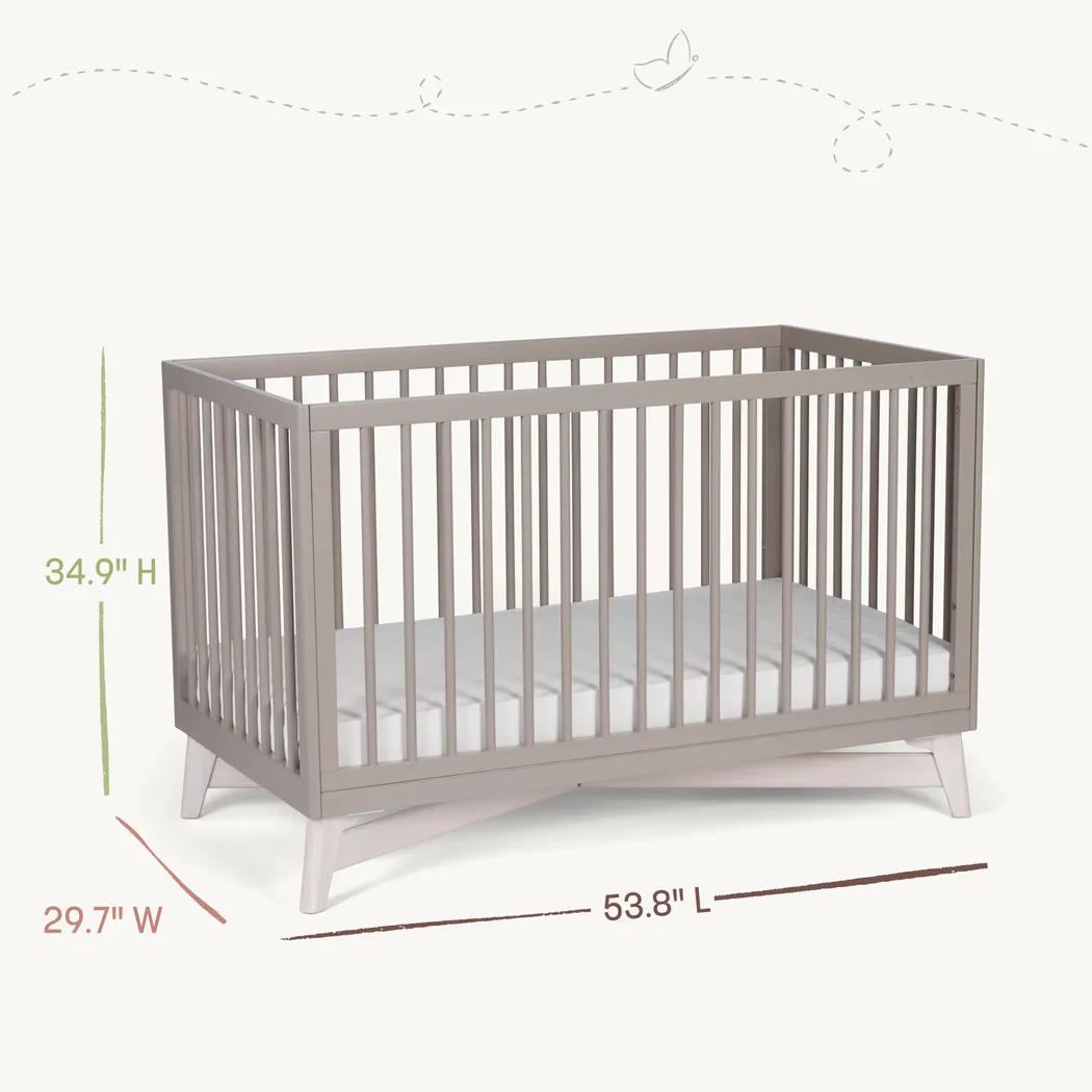 Kids Levia Taupe/Washed Convertible Crib - Thumbnail - Image 9