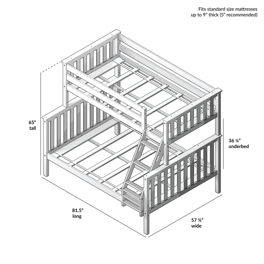 Kids Lilose II Natural Twin/Full Bunk Bed - Thumbnail - Image 4