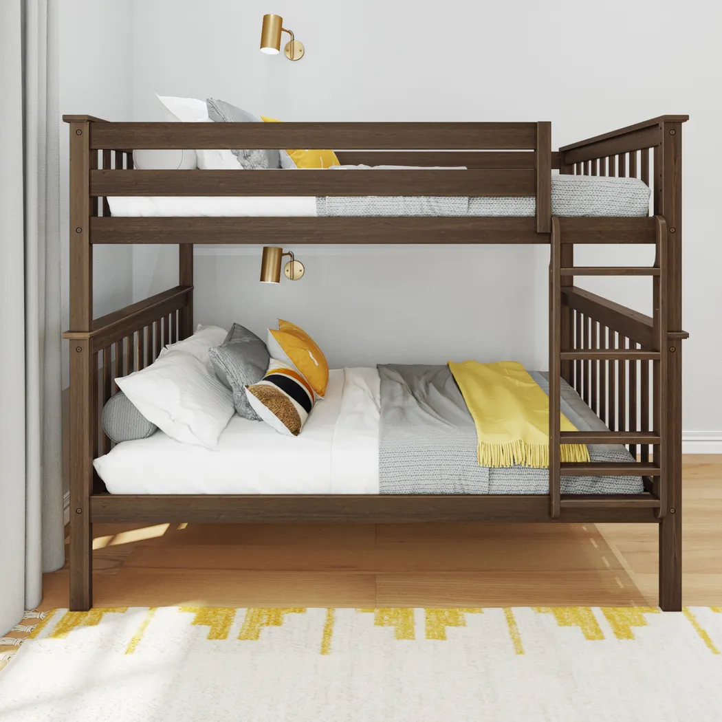 Kids Lilose III Walnut Full/Full Bunk Bed - Thumbnail - Image 2
