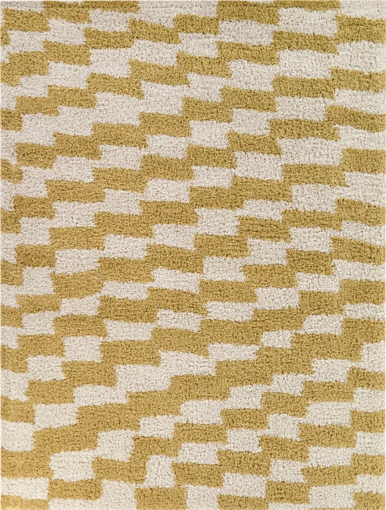 Kids Buzz Club Yellow 5'3 x 7' Rug - Thumbnail - Image 1