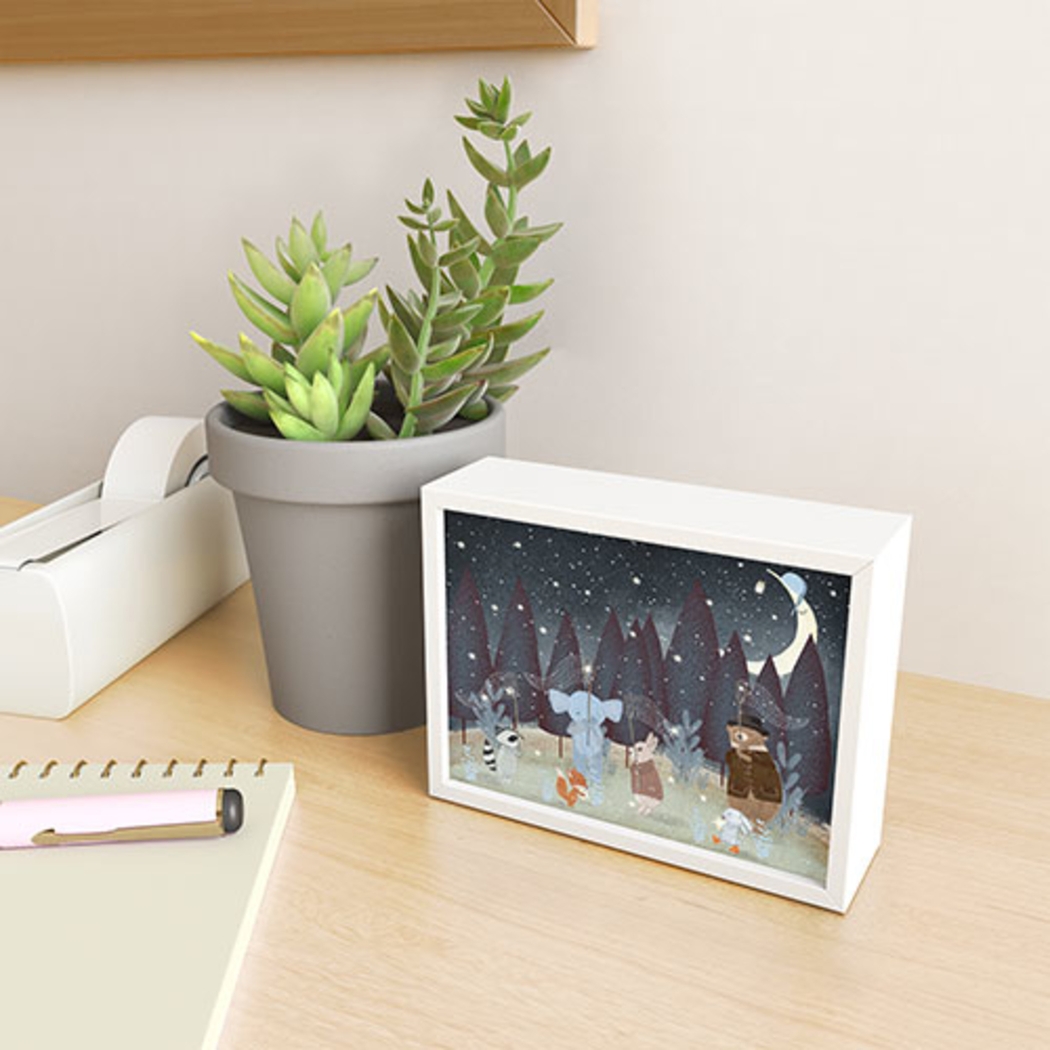 Kids Little Falling Stars Black Mini Framed Artwork - Thumbnail - Image 2