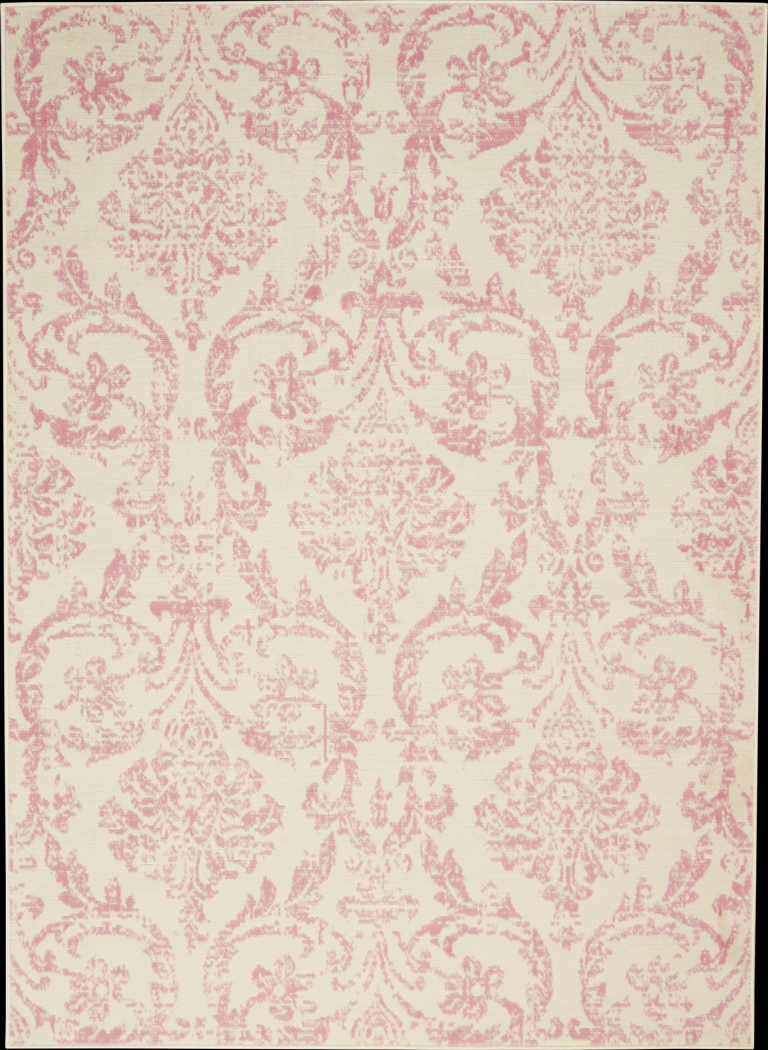 Kids Little Princess Decor Pink 5'3 X 7'3 Damask Rug - Thumbnail - Image 1