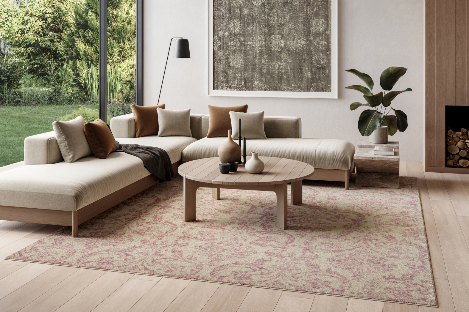 Kids Little Princess Decor Pink 7'10 X 9'10 Damask Rug - Thumbnail - Image 3